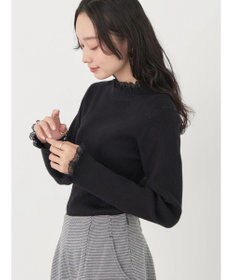 earth music&ecology レースドッキングリブニット