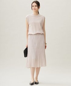 自由区 L 【カタログ掲載・洗える】ジョーゼットプリーツコンビ ワンピース