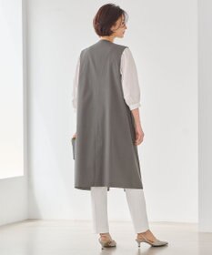 自由区 L 【洗える】テンセルリネンストレッチ ジレ