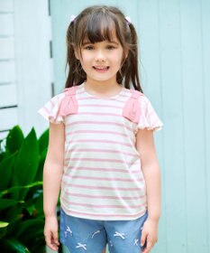 ANY KIDS ひんやりクール 肩リボンTシャツ