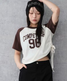 WEGO グラフィックショートサイドリボンドロストT