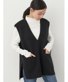 earth music&ecology ＳＥＴ２点圧縮風ポンチベスト＋リブタートル