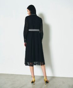 GRACE CONTINENTAL ストライプフラワー刺繍ワンピース