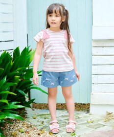 ANY KIDS ひんやりクール 肩リボンTシャツ