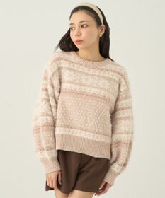 earth music&ecology フェザーヤーンノルディックプルオーバー