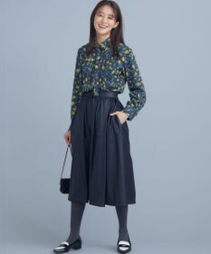 組曲 レザーライクライト タックギャザースカート