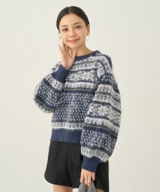 earth music&ecology フェザーヤーンノルディックプルオーバー