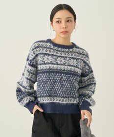 earth music&ecology フェザーヤーンノルディックプルオーバー