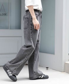 WEGO 【ユニセックス着用ITEM/SMLサイズ展開】デニムルーズフレアパンツ