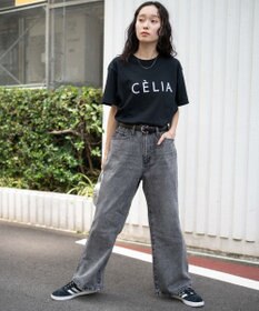 WEGO 【ユニセックス着用ITEM/SMLサイズ展開】デニムルーズフレアパンツ