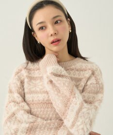 earth music&ecology フェザーヤーンノルディックプルオーバー