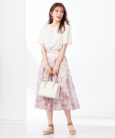 ANY SIS L 【洗える】エンブロイダリーフレアスリーブ ブラウス