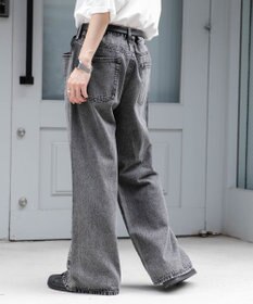 WEGO 【ユニセックス着用ITEM/SMLサイズ展開】デニムルーズフレアパンツ