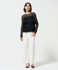 GRACE CONTINENTAL フリンジジャガードノースリーブ トップ