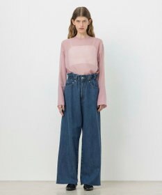 NAVE 【ReNAVE・洗える/軽量】ライトデニム ウエストギャザーパンツ