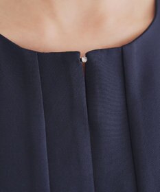 Tiaclasse 【洗える】ビジュー付きフロント切替タックワンピース