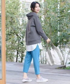 ANY 【洗える】ライトウエイト スリットネックパーカー