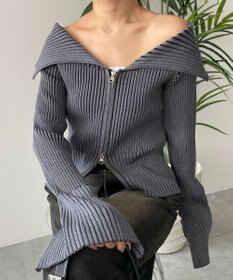 WEGO ダブルジップオフショルニット