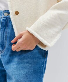 BEIGE， 【Oggi 10月号掲載】MULLIN / ウールツイードメタルボタンノーカラージャケット