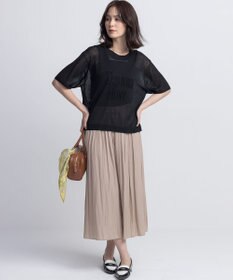 組曲 L 【WEB限定カラーあり】ギャザーライトデシン パンツ