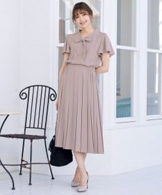 Tiaclasse 【洗える】リボンタイプリーツワンピース