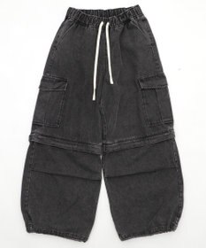 WEGO 【ウエストゴム/2WAY】2WAYデニムカーゴパンツ