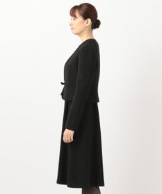 組曲 NOIR 【洗える】ウォッシャブルストレッチバックサテン ジャケット＋ワンピース