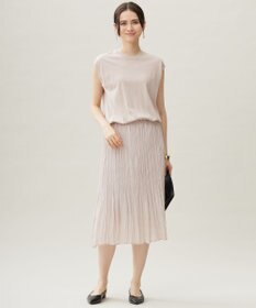 自由区 L 【カタログ掲載・洗える】ジョーゼットプリーツコンビ ワンピース