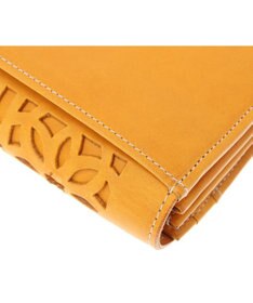 genten カットワーク フラップ長財布