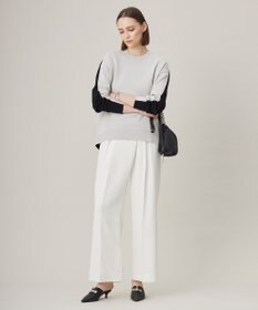 ICB 【洗える】シルフィルダブルクロス ワイドパンツ