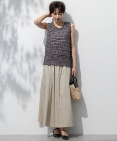 23区 【接触冷感/撥水加工】ストレッチブロード ギャザースカート