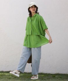 Green Parks Ｉ　ＳＥＴ２点　ギャザーシャツ＋布帛インナー