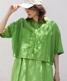 Green Parks Ｉ　ＳＥＴ２点　ギャザーシャツ＋布帛インナー