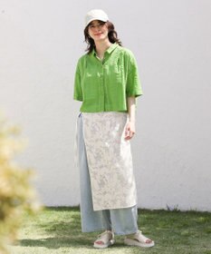 Green Parks Ｉ　ＳＥＴ２点　ギャザーシャツ＋布帛インナー