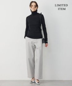 ICB 【WEB限定】 コットンレーシージャガード ハイネックカットソー