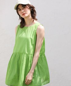 Green Parks Ｉ　ＳＥＴ２点　ギャザーシャツ＋布帛インナー