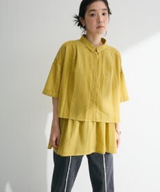 Green Parks Ｉ　ＳＥＴ２点　ギャザーシャツ＋布帛インナー