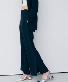 uncrave バックサテンジョーゼット フレアパンツ