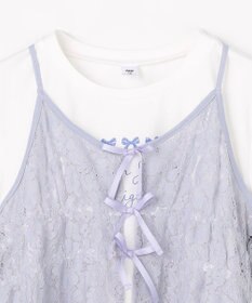 ANY KIDS 【2点セット】Tシャツ×レース キャミソールチュニック