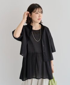 Green Parks Ｉ　ＳＥＴ２点　ギャザーシャツ＋布帛インナー