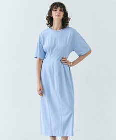 BEIGE， 【洗える】GLANTHUS / コットンカーブラインロングフレアワンピース