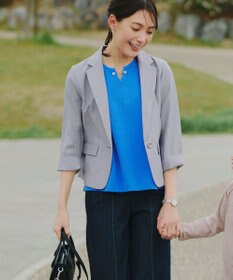 Tiaclasse 【吸水速乾・接触冷感・UVケア・防シワ・洗える】カチオンテーラードジャケット