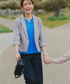 Tiaclasse 【吸水速乾・接触冷感・UVケア・防シワ・洗える】カチオンテーラードジャケット