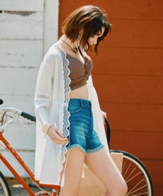 San-ai Resort（三愛水着楽園） 楊柳×レース　羽織り　F【San-ai Resort（サンアイリゾート）】