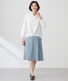 J.PRESS LADIES S 【洗える】アセVisシャドーギンガム タック ブラウス