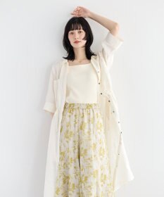 YECCA VECCA フレンチリネンドロストワンピース