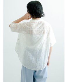 Te chichi カットワーク刺繍5分袖スキッパーシャツ