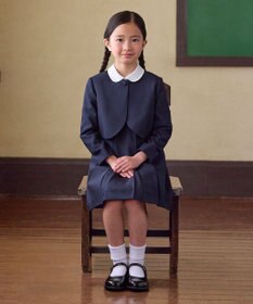 MIKI HOUSE HOT BISCUITS 【90-140cm】ピケ素材の丸衿長袖ブラウス