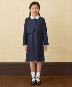 MIKI HOUSE HOT BISCUITS 【90-140cm】ピケ素材の丸衿長袖ブラウス