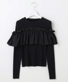 Feroux 【洗える】3way フリルニットトップス